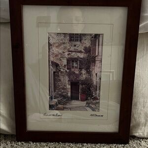 Martin Robert’s signed Courtyard Print in Dark Wood Frame “End of the alley”
